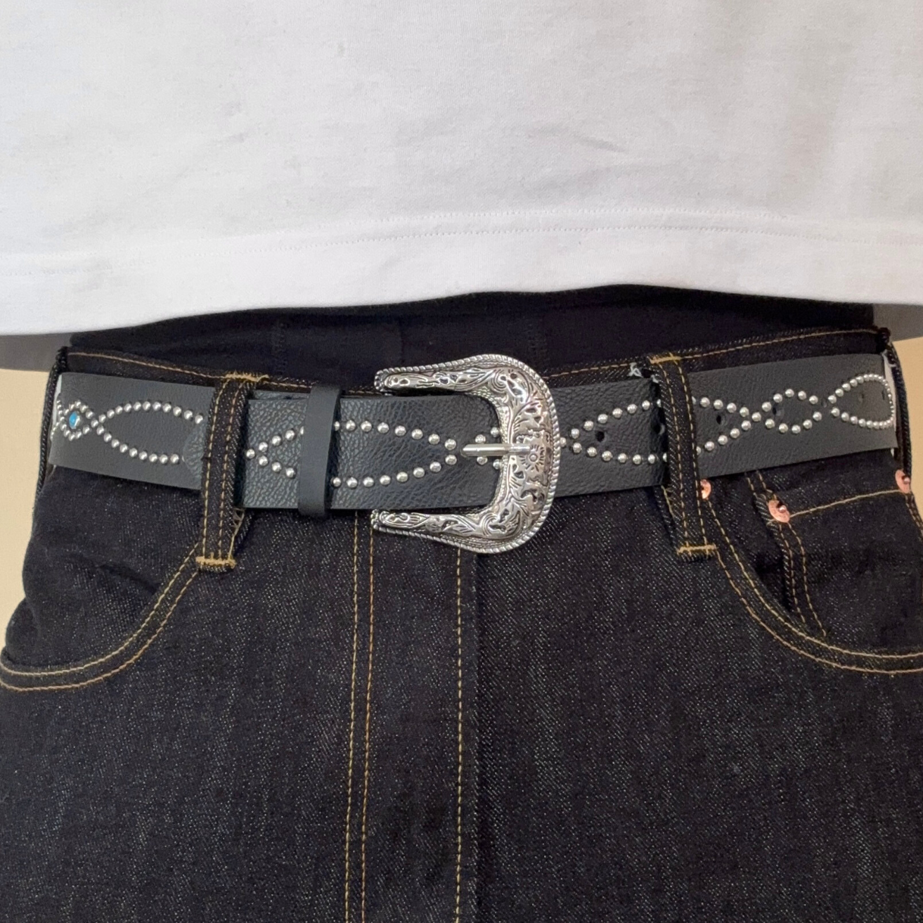 Black Studded Belt