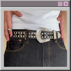 Rhinestone Black Y2K Belt