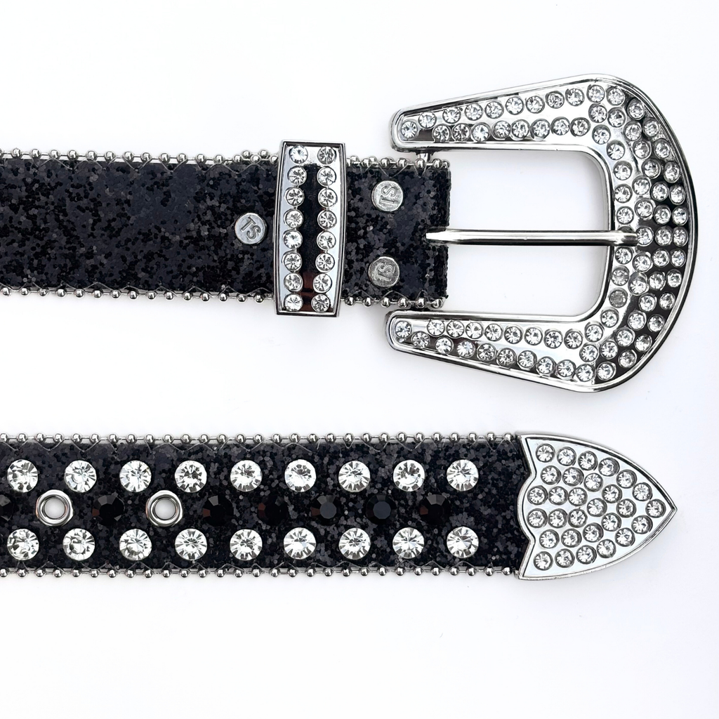Rhinestone Black Y2K Belt