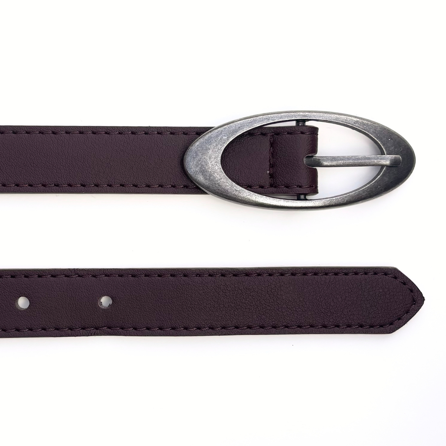 Brown Oval Buckle Belt