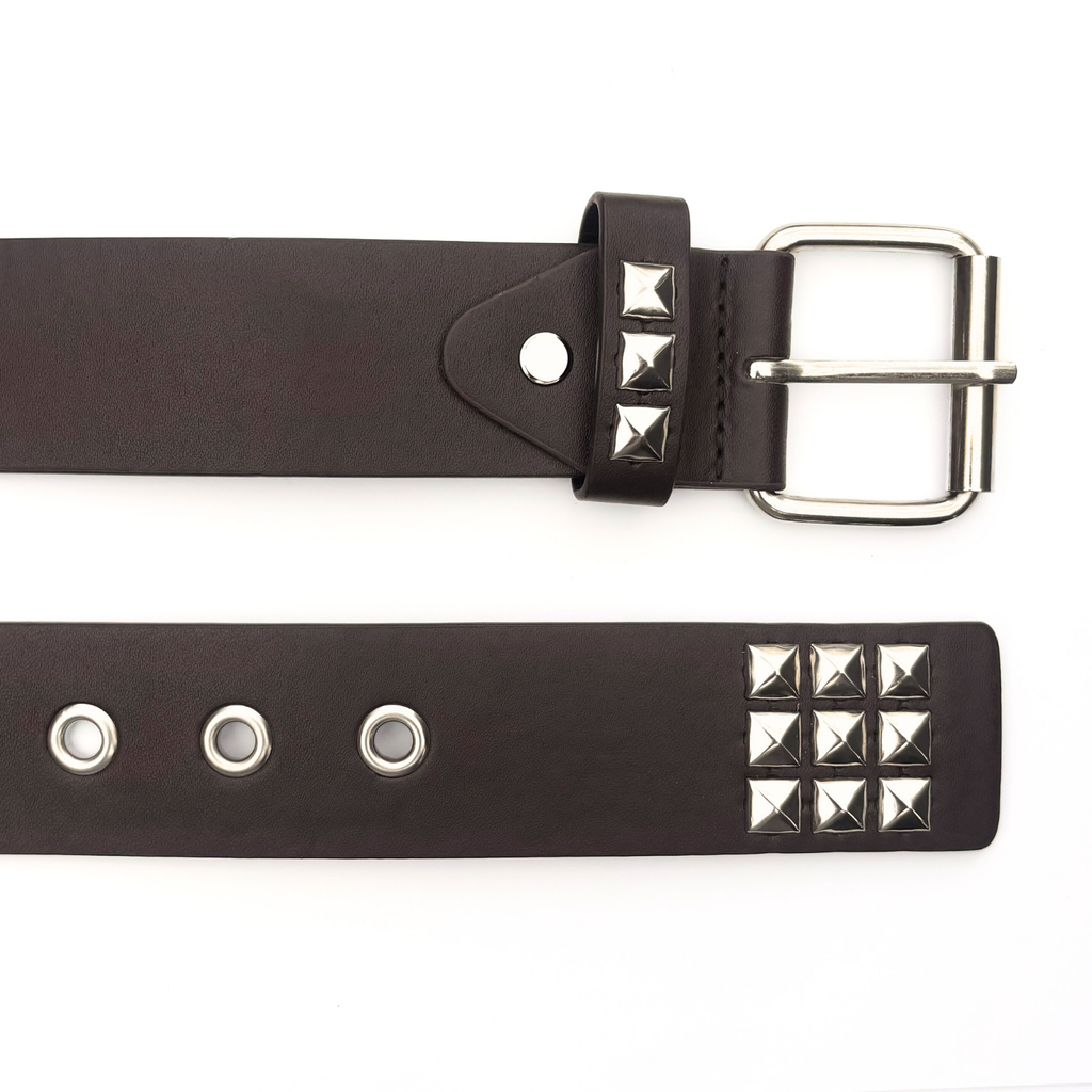 Brown Square Stud Belt