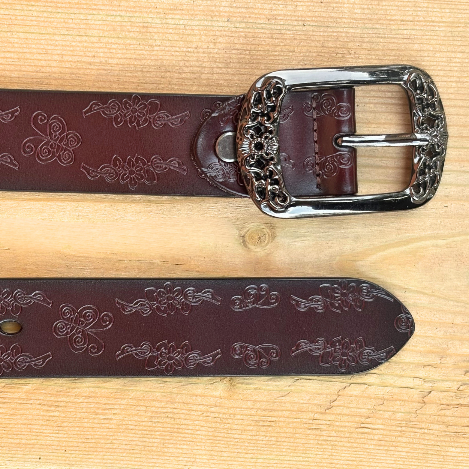 Brown Floral Vintage Belt